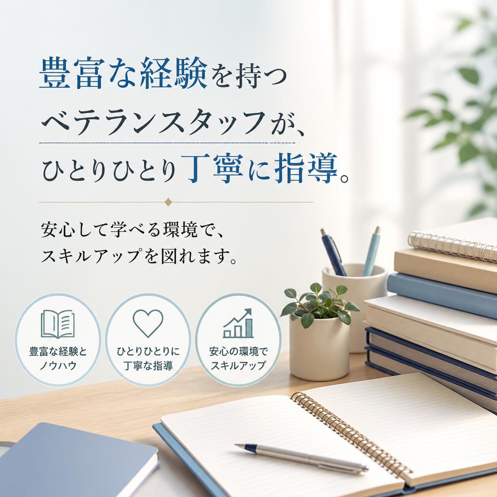 充実の教育体制と先輩の親切な指導